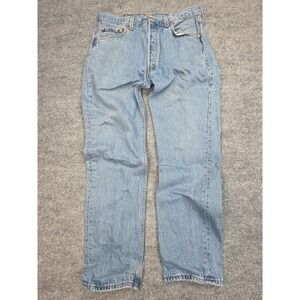 VINTAGE Levis 501 Jeans Mens 34x32 (FITS 32x30) Light Wash Made In USA *Marks